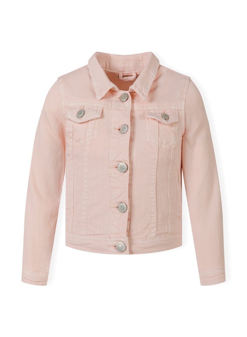 مينوتي جاكيت جينز بناتي بأزرار وجيوب عملية للأطفال - Image 1