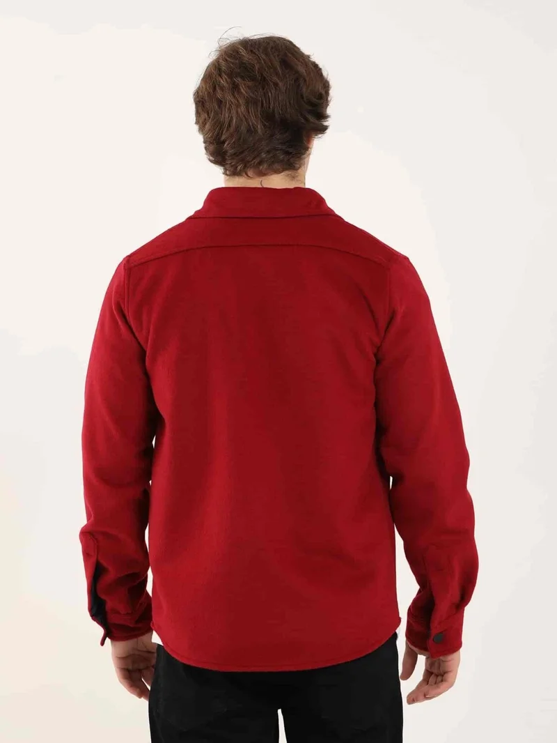 دوفي Red Men's Regular Fit Brent Collar Long Sleeve Shirt - 96807
