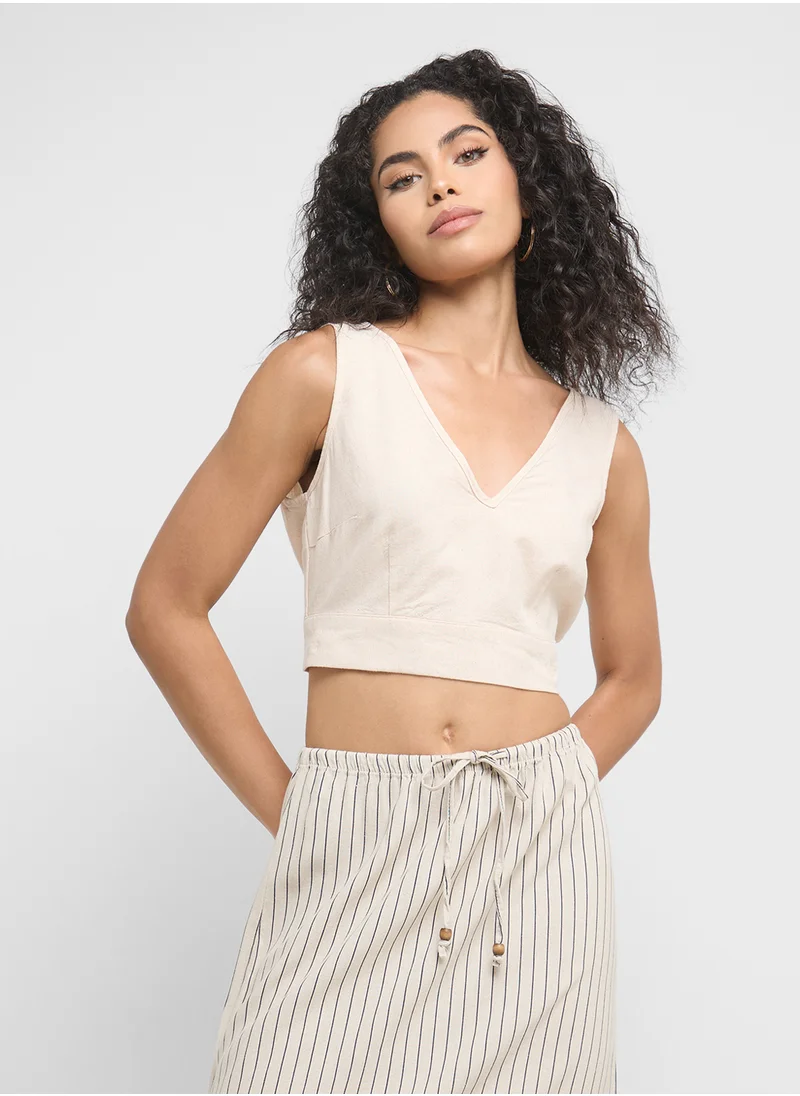 فيرو مودا V-Neck Cropped Top