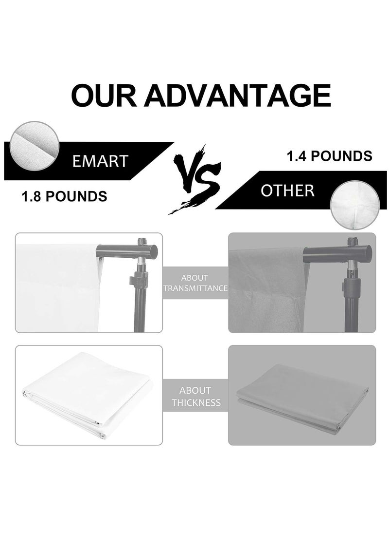 Photography White Backdrops for Wall Mounted Setup Photoshoot Pure White Screen Cloth Sheet Background Zoom Polyester Photo Back Drop Pack for Party Photo Video Shoot 3 x 2 m