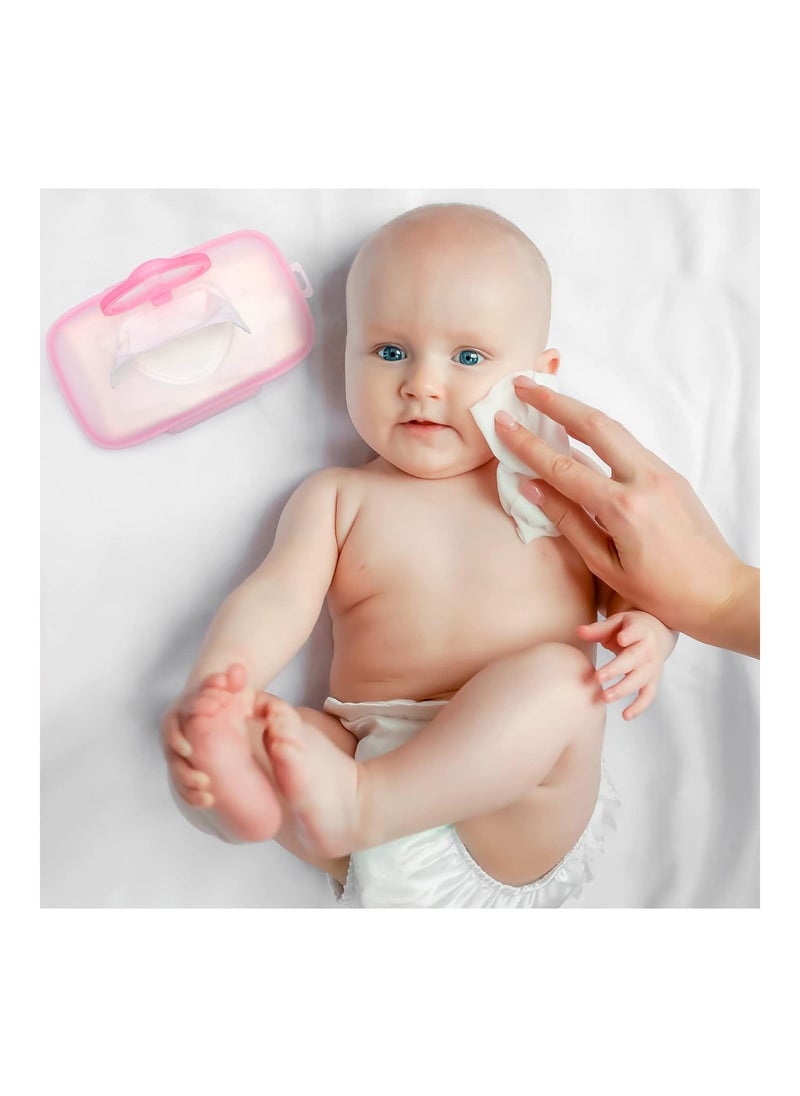 Healeved Baby Wipes Dispenser Refillable Container For Car Bathroom Living Room Pink  - Image 2