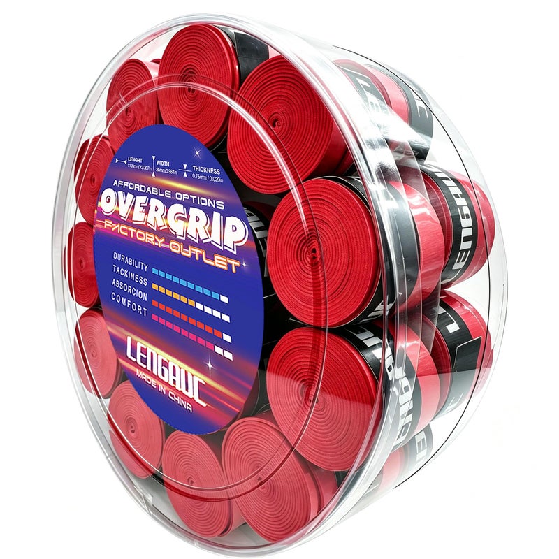 Tacky Overgrips,Tennis/Badminton/Pickleball/Paddle 30/60 Pack Grip Tape - Image 1