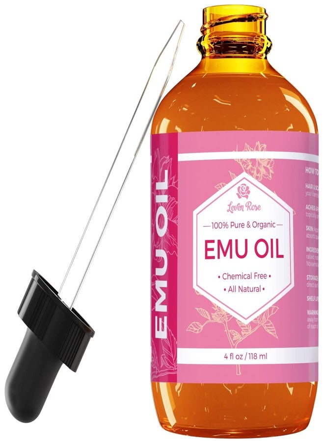 Leven Rose Emu Oil, 100% Pure Natural Hair Strengthener Anti Aging Skin Moisturizer 4 oz - Image 1