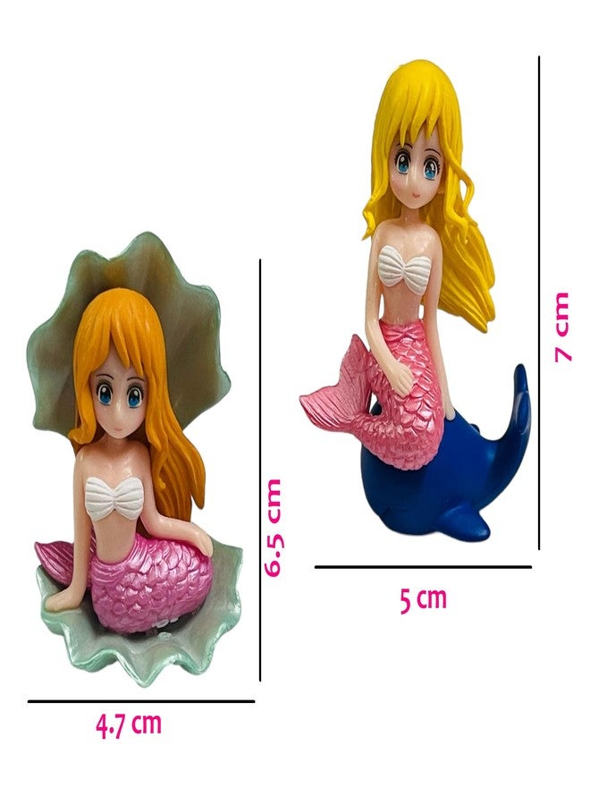 Krisah Pack of 4 Mermaid Doll Miniatures for Dollhouses/Fairy Gardens/Terrarium/DIY Model Making/Zen Gardens Small Resin - Image 4