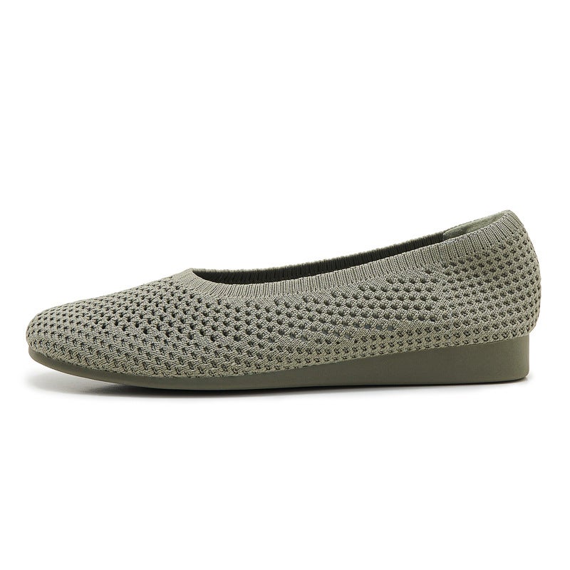 Women's Comfortable Slip-On Wedge Heel Shoes - Flyknit Breathable Walking Shoes for Daily  Wear