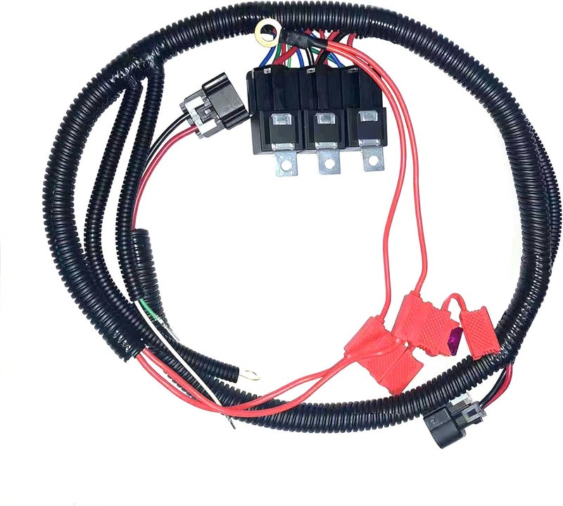 JUNRUO هارنس الأسلاك المحدث لمروحة كهربائية مزدوجة من JUNRUO لسيارات GM 1999–2006 تحكم ECU - Image 4