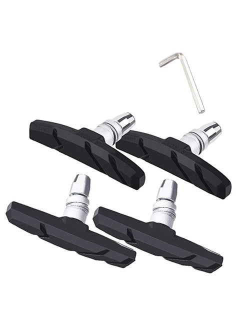 No Noise No Skid Bike Brakes Pads Set, Professional Mountain and Road Bicycle V-Brake Pads, 70mm for Cruiser MTB Mountain Bicycle Universal V-Brake Blocks with Hex Nut and Shims