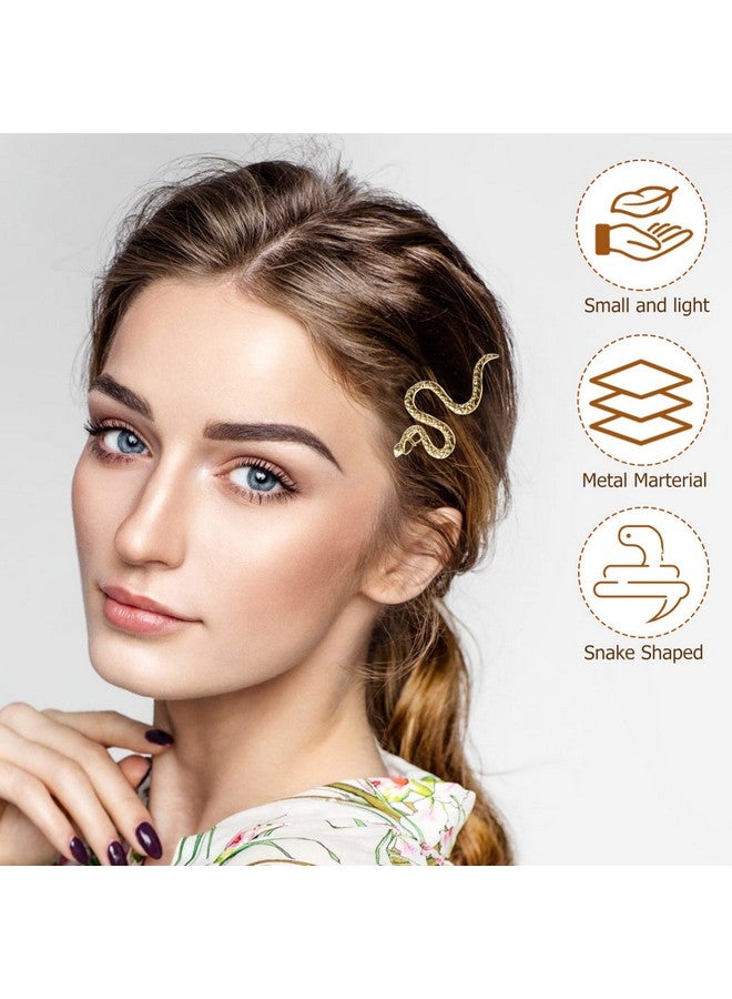 Leorx 4Pcs Snake Hair Clip Vintage Decorative Metal Hair Pins For Women And Girls (Golden Ancient Gold) - Image 4