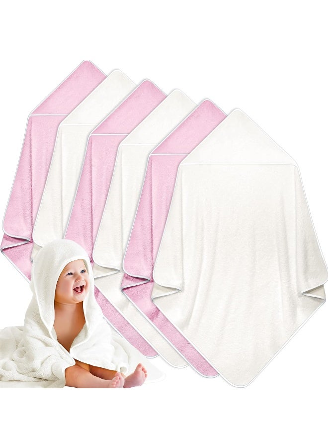 Chumia 6 Pack Baby Bath Towel, Coral Fleece Soft Absorbent Newborn Hooded Towel - Image 1