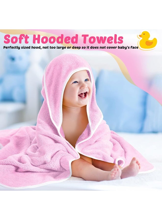 Chumia 6 Pack Baby Bath Towel, Coral Fleece Soft Absorbent Newborn Hooded Towel - Image 4