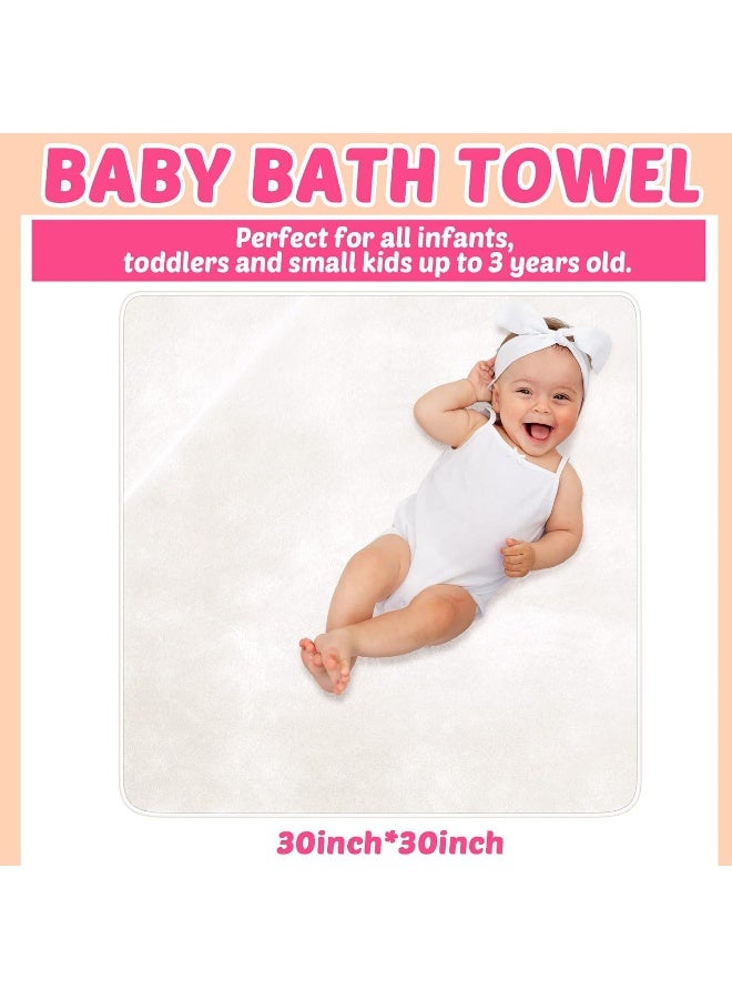 Chumia 6 Pack Baby Bath Towel, Coral Fleece Soft Absorbent Newborn Hooded Towel - Image 2