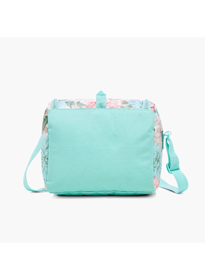 sami_studio Lunch Bag-Tropical Floral-Collection-1 Cmprt-Zip (Polyester ) Multicolour \ 14X18X20 - Image 3