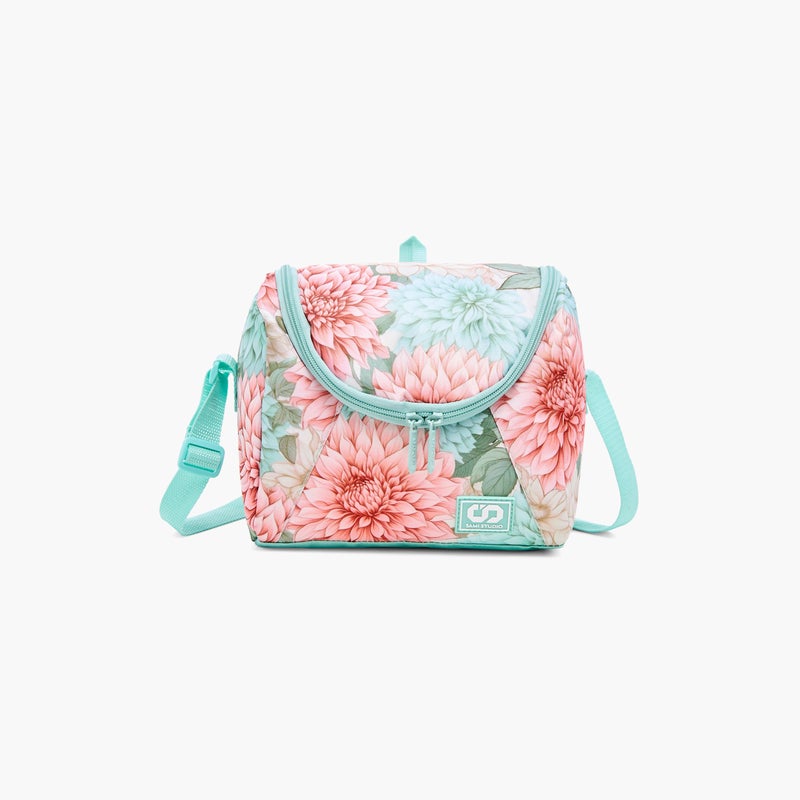 sami_studio Lunch Bag-Tropical Floral-Collection-1 Cmprt-Zip (Polyester ) Multicolour \ 14X18X20 - Image 1