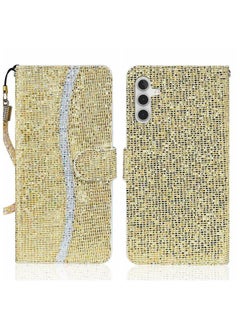 Zaboon For Samsung Galaxy A34 5G Glitter Powder Filp Leather Phone Case(Gold)  - Image 1