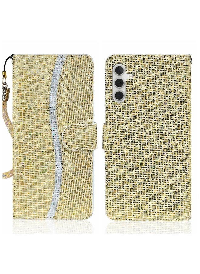 زبون جراب جلدي لامع لهاتف Samsung Galaxy A34 5G (ذهبي)  - Image 1