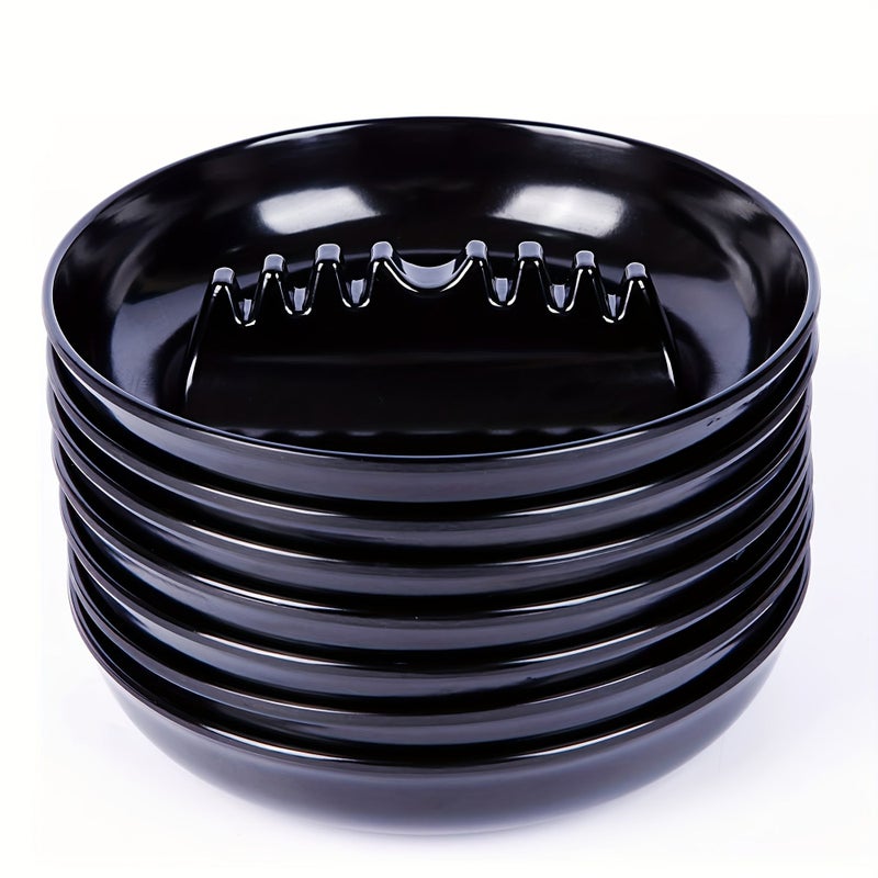 Premium Ashtray Trash Can Round Black 3pcs Large Indoor Outdoor Home Office Hotel Use - Image 1