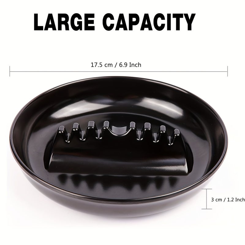 Premium Ashtray Trash Can Round Black 3pcs Large Indoor Outdoor Home Office Hotel Use - Image 3