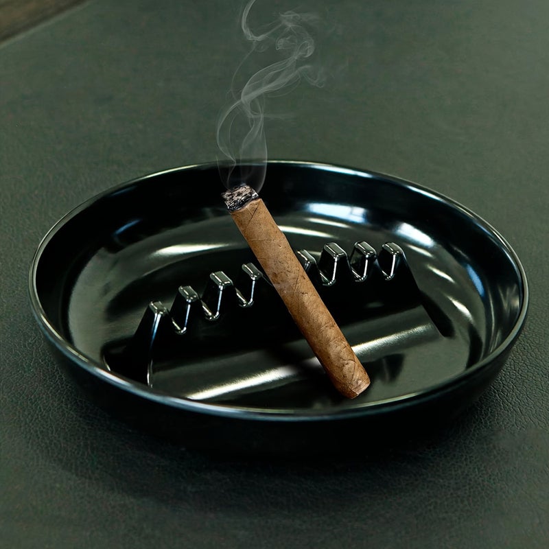Premium Ashtray Trash Can Round Black 3pcs Large Indoor Outdoor Home Office Hotel Use - Image 4