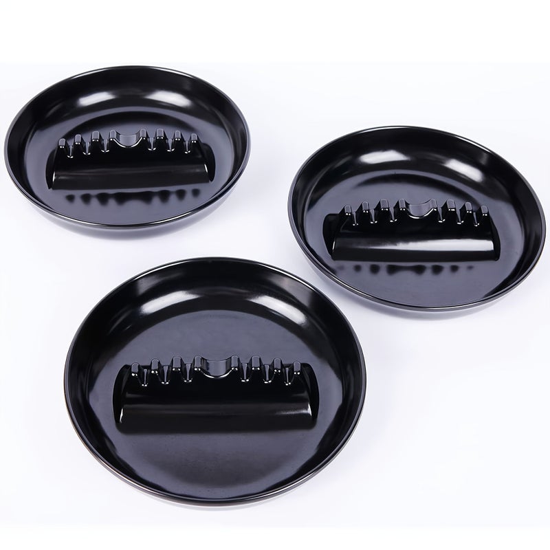Premium Ashtray Trash Can Round Black 3pcs Large Indoor Outdoor Home Office Hotel Use - Image 2