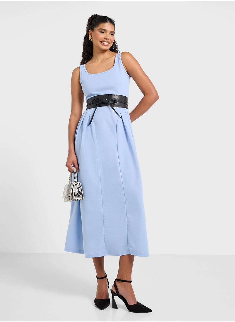 ELLA Sleeveless Dress With Princess Waist Cut  - Image 4