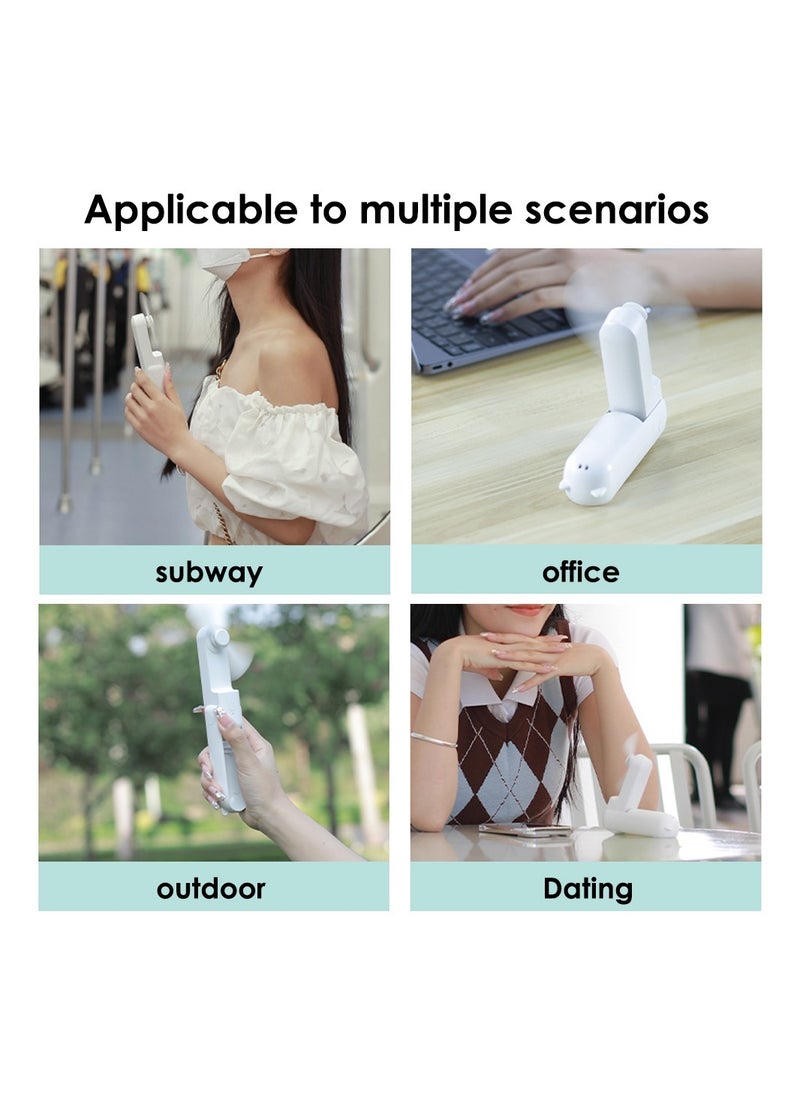 Mini Fan 3 IN 1 Rechargeable Hand Fan Foldable Small Fan With Power Bank Function 2000mAh Cooling Fan