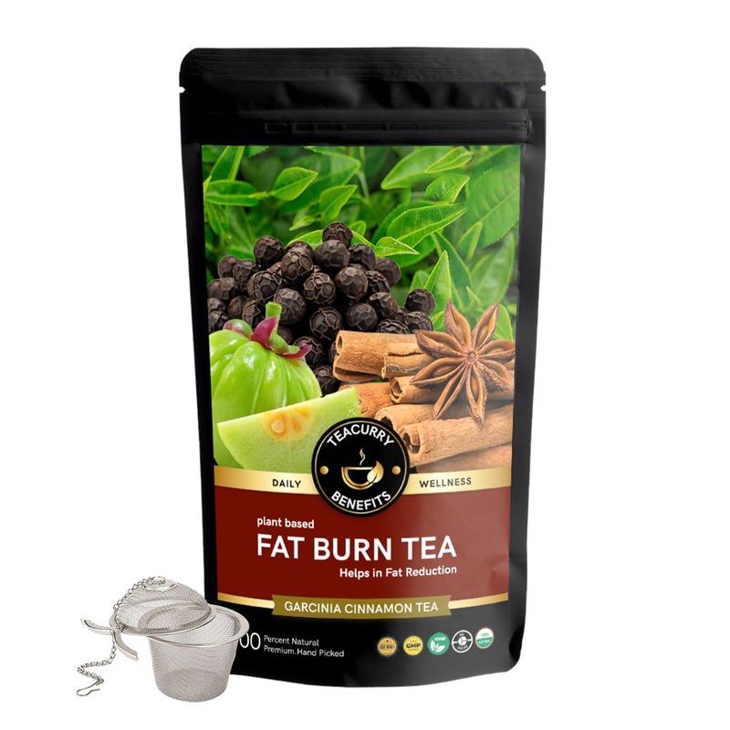 Teacurry Fat Burn Tea (200 Grams Loose With Infuser) - Helps to Manage Fat, Get Toned & Slimmer Body | Natural Herbal Tea - Image 1