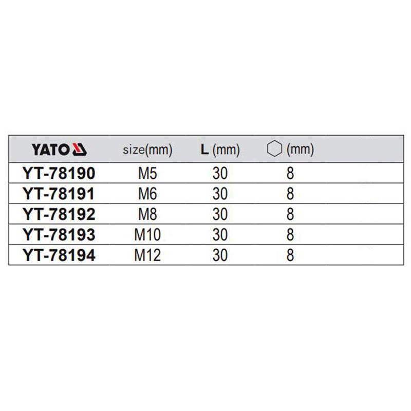 Yato Yato YT-78192 Impact Screwdriver Bits 8X30 mm Spline M8 10 Pcs |Power Tools|hand Tools|Industrial Tools|Screwdriver for Home, Multicolour - Image 2