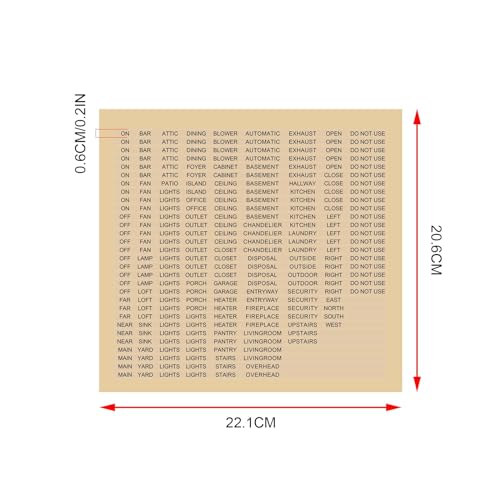 LT Easiyl 500Pcs Light Switch Label Sticker Clear Transparent with Text Includes 40 Blank Labels for Home Kitchen Bathroom Office School Stickers 22.1x20.6cm - Image 4