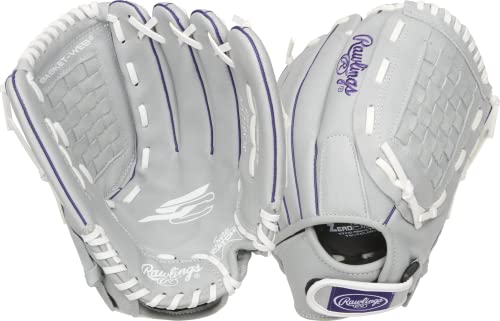 Rawlings Sure Catch Series Fastpitch Softball Glove PurpleGreyWhite Right Hand Throw 125 inch SCSB125PU60 12 12 BSKNFC - Image 1