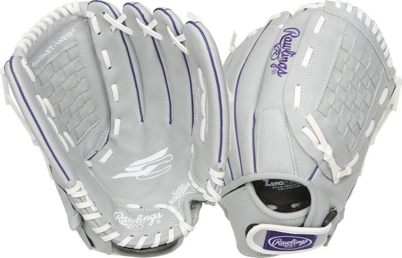 Rawlings Sure Catch Series Fastpitch Softball Glove PurpleGreyWhite Right Hand Throw 125 inch SCSB125PU60 12 12 BSKNFC - Image 2