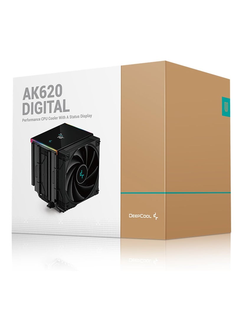 DEEPCOOL Deepcool AK620 Digital 120mm CPU Cooler/CPU Fan - Black | Support Intel - LGA2066/2011-v3/2011/1700/1200/1151/1150/1155 & AMD - AM5/AM4 - R-AK620-BKADMN-G  - Image 4