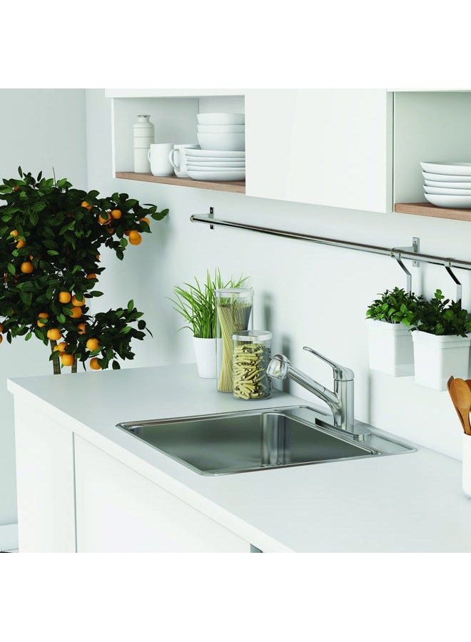 KINDRED CSLA2522-6-1N Creemore 25-in LR x 22-in FB x 6-in DP Drop In Single Bowl 1-Hole Stainless Steel Sink, 25" x 22" - Image 2