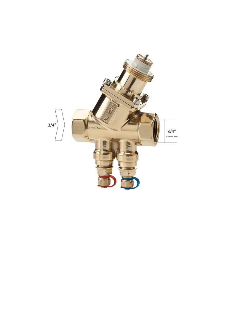 OPTIMA Compact Pressure Independent Balancing & Control Valve 53-1365 1/2Inch, DN15/PN25 M/M High 5 P/T, AC Chiller Water Actuator Control Valve, Made in Denmark - Image 3