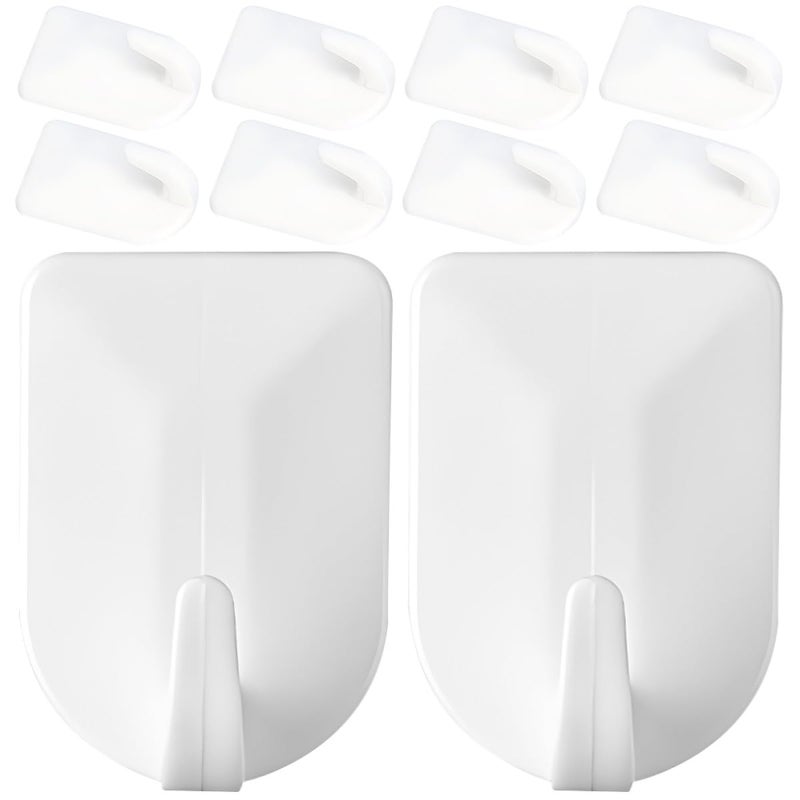 24Pcs White Adhesive Wall Hooks Multipurpose Sticky Hangers for Home Organization - Image 2