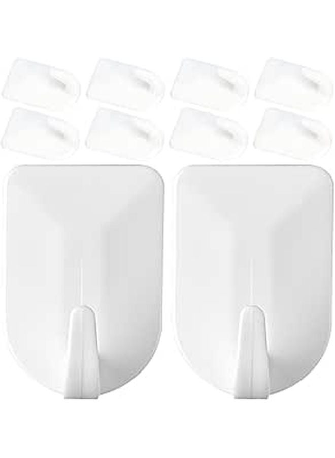 24Pcs White Adhesive Wall Hooks Multipurpose Sticky Hangers for Home Organization - Image 1