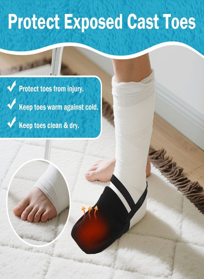 VigorKeeper 2Pcs Cast Sock Toe Cover - Shield Cast Toes, Warm & Dry | Adjustable Velcro Strap Closure, Non-Slip Bottom for Safe Walking, Foot Surgery Recovery Supplies for Men Women - Image 2