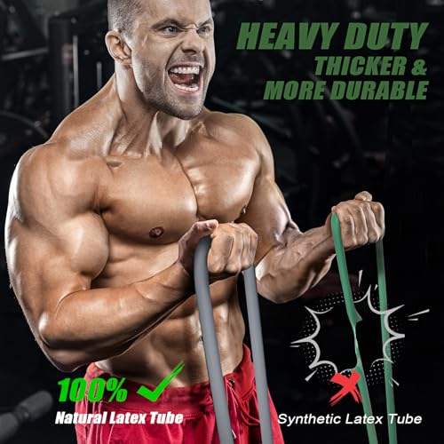WOQQW Heavy Resistance Bands for Working Out, 350lbs/450lbs Exercise Bands with Handles, Workout Bands Set for Men, Fitness Weight Bands for Muscle Strength Training,Stretching,Slim,Home Gym Equipment - Image 2