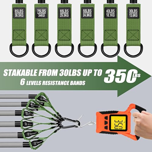 WOQQW Heavy Resistance Bands for Working Out, 350lbs/450lbs Exercise Bands with Handles, Workout Bands Set for Men, Fitness Weight Bands for Muscle Strength Training,Stretching,Slim,Home Gym Equipment - Image 3
