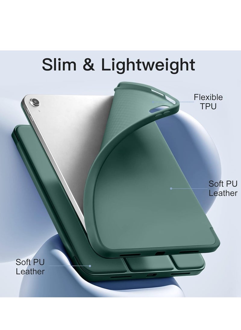 Compatible with iPad 10th Generation Case (10.9-Inch, 2022) | Slim Trifold Stand Protective Cover with Pencil Holder | Auto Sleep/Wake Function | Soft TPU Back | Shockproof, Lightweight & Durable Tablet Case PINE GREEN