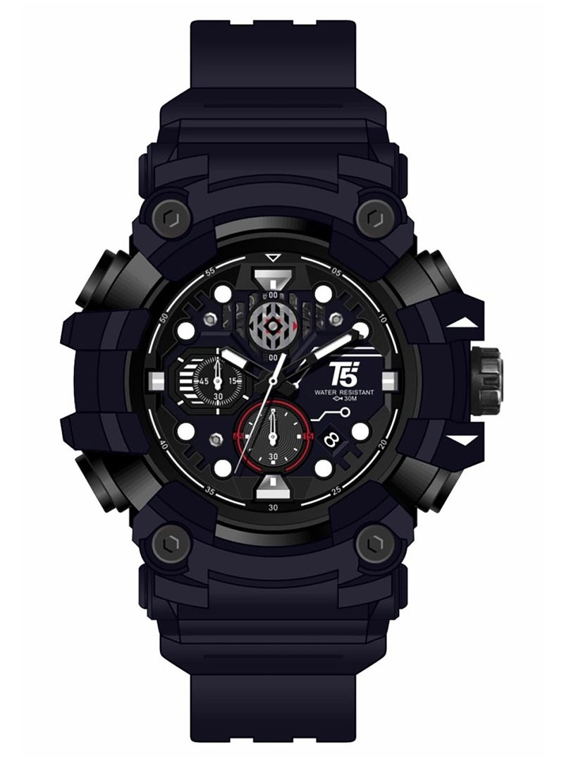 T5 - T5 Mens Chronograph Silicone Strap Watch H4011G - Image 1