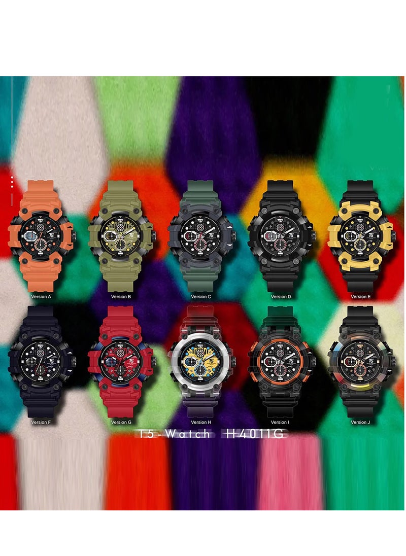 T5 - T5 Mens Chronograph Silicone Strap Watch H4011G - Image 1