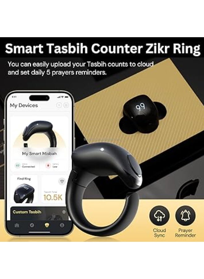 عداد تسبيح ذكي بحلقة ذكر، عداد تسبيح رقمي مع شاشة OLED ودعم التطبيق، عداد أصابع مقاوم للماء، خاتم التسبيح الذكي للشحن المغناطيسي، خاتم أسلامي للمسلمين، 20 ملم و22 ملم - Image 5