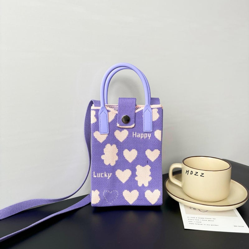Ins Mobile Phone Bag Flower Knitted Bag Niche Versatile Shoulder Crossbody Bag Trendyy Tote Bag Flower Woven - Image 1