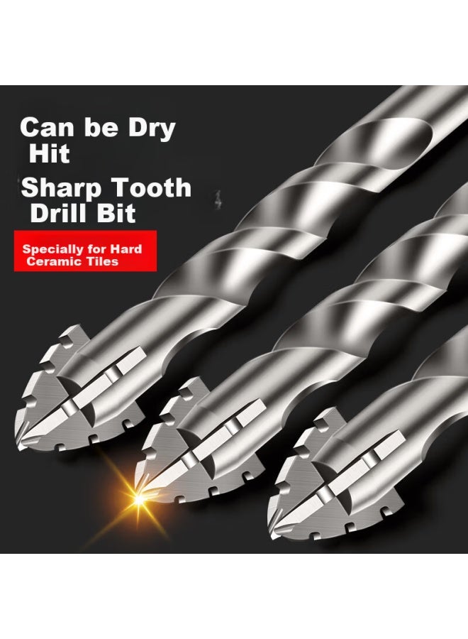 Huhao Four-blade Serrated Eccentric Drill Bit, Electric Drill Hole Drilling, Specialized For Marble, Porcelain Tiles, Alloy Triangular Drill - Image 1