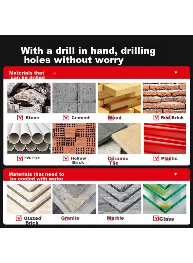 Huhao Four-blade Serrated Eccentric Drill Bit, Electric Drill Hole Drilling, Specialized For Marble, Porcelain Tiles, Alloy Triangular Drill - Image 4