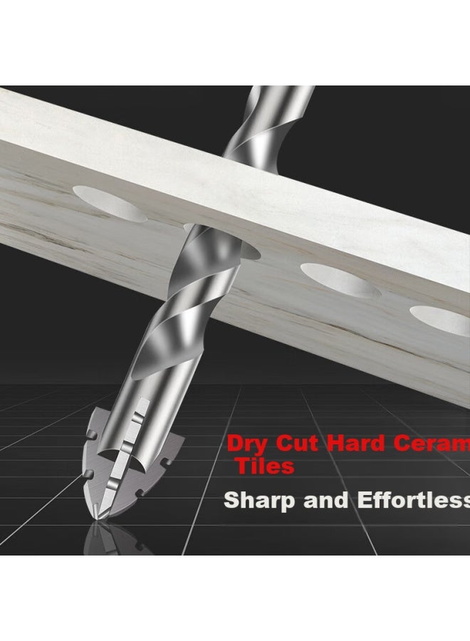 Huhao Four-blade Serrated Eccentric Drill Bit, Electric Drill Hole Drilling, Specialized For Marble, Porcelain Tiles, Alloy Triangular Drill - Image 2