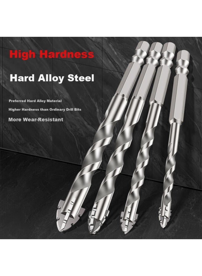 Huhao Four-blade Serrated Eccentric Drill Bit, Electric Drill Hole Drilling, Specialized For Marble, Porcelain Tiles, Alloy Triangular Drill - Image 3