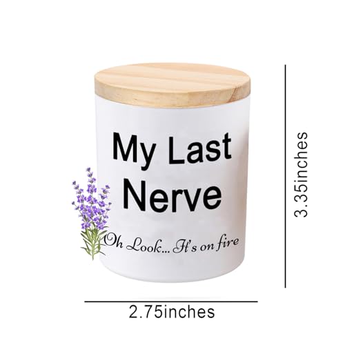 BFJLIFE Candles Gifts for Women Funny Unique Novelty My Last Nerve Candle Christmas Birthday Gift for Sister Best Friend Stocking Stuffers for Women Lavender Scented Soy Candle - Image 3