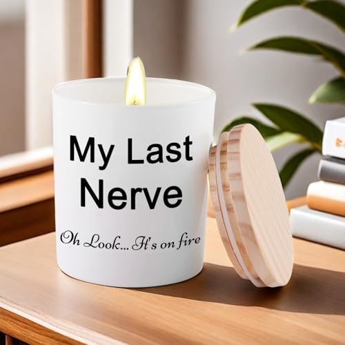BFJLIFE Candles Gifts for Women Funny Unique Novelty My Last Nerve Candle Christmas Birthday Gift for Sister Best Friend Stocking Stuffers for Women Lavender Scented Soy Candle - Image 2