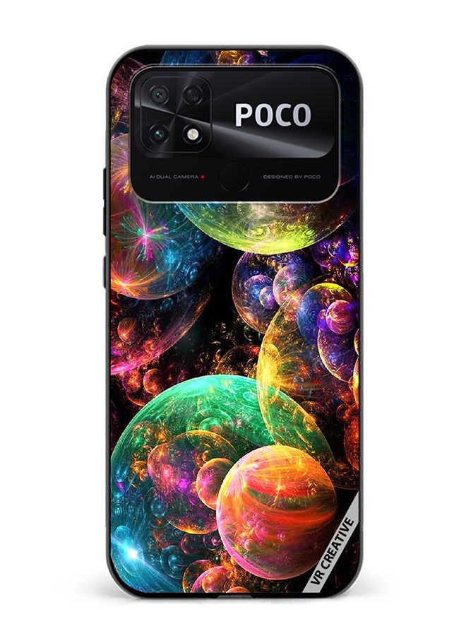 VR CREATIVE Protective Case Cover For Xiaomi Poco C40 Galaxy Design Multicolour - Image 1